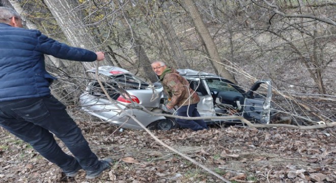 Otomobil şarampole devrildi:  3 yaralı